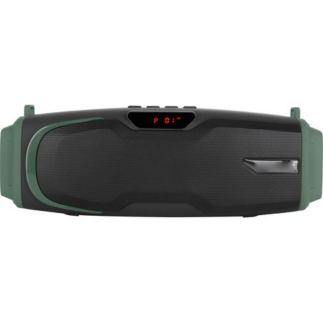 Leistungsstarker, tragbarer Bluetooth-Lautsprecher mit tiefen Bässen, Bildschirm und Mikrofon (grün) (1/5)
