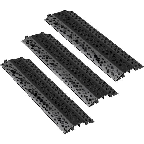 Mophorn Rampa de Protección de Cable 3 Unidades, Protector de Cables para Suelo con Capacidad de Carga de 7938 kg, Ideal para Áreas de Tránsito Intenso, Uso en Interiores, Exteriores, Hogar (1/5)