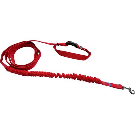 Guinzaglio per cani con ammortizzatore, 280 cm, rosso, regolabile, sportivo. (1/5)