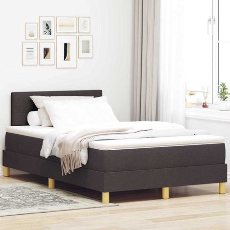Boxspringbett mit Kissen Dunkelbraun 120 x 190 cm Stoff