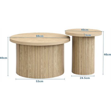 Table basse, bois et MDF, bois naturel (1/5)