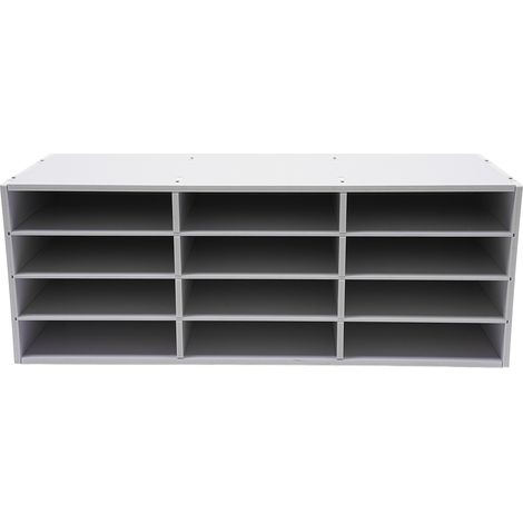 Armoire à documents à 12 compartiments à 4 étages - Organiseur de plan de travail - Boîte aux lettres pour étudiant - Pour salle de classe, bureau, maison, école (1/5)