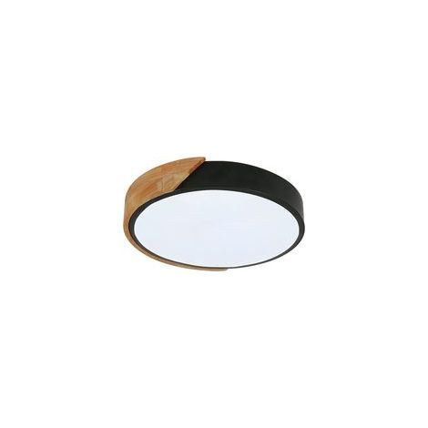 Plafonnier LED 24W – Design moderne en bois – Lumière blanche froide – Ø30cm pour salon, cuisine, chambre, bureau (1/5)