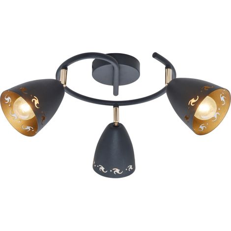 Lampada soffitto Candellux Coty 98-67180 3xE14 nero oro