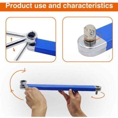 Clé d'extension décalée, multi-usage, extension zéro décalage, clé à double anneau à cliquet, clé d'extension à portée serrée, adaptateurs d'entraînement, manipulation d'outils dans un espace confiné (1/3)