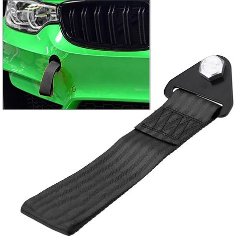 Sangle de remorquage universelle haute résistance pour voiture de course, câble de traction noir pour crochet de remorquage avant/arrière (1/5)
