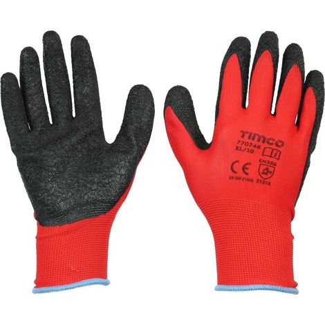 TIMCo Light Grip Gloves Crinkle Latex Coated Polyester Size X Large