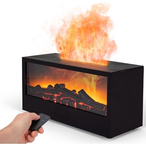 Aromadiffusor – Flammeneffekt – Duftdiffusor – Luftbefeuchter – Aromatherapie – LED-Licht – Farbig – Diffusor für ätherische Öle – Zerstäuber – 200 ml für Schlafzimmer – Büromöbel