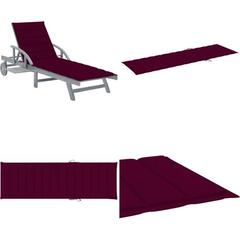 Sonnenliege mit Auflage Akazie Massivholz - Holz-Sonnenliege - Gartenliege - Akasienholzsitzgelegenheit - Lounge Chair - Gartenmöbeln - Home & Living (1/5)