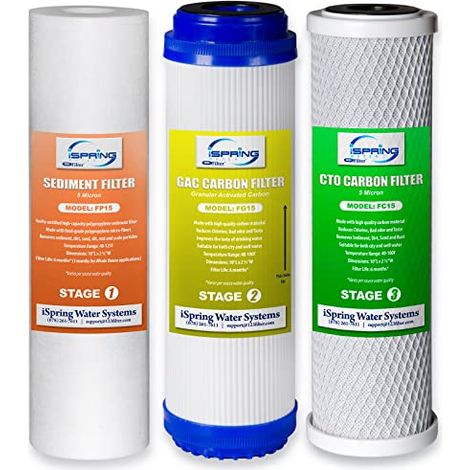 iSpring F3 Kit de Préfiltres pour Osmose Inverse, Remplacement 6 Mois