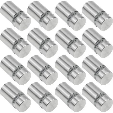 16 Pcs Vis De Publicité en Acier Inoxydable Fixations D'entretoise en Verre Boulons Signer Clous de Publicité Supports de Matériel Vis pour Fixations de Publicité 12 x 20mm (1/5)