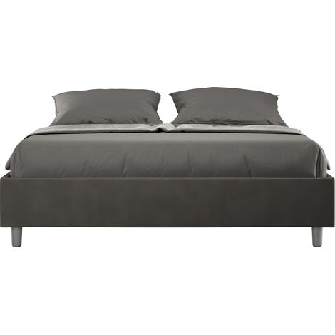 Letto contenitore da 160x190 in microfibra grigio Azelia (1/5)