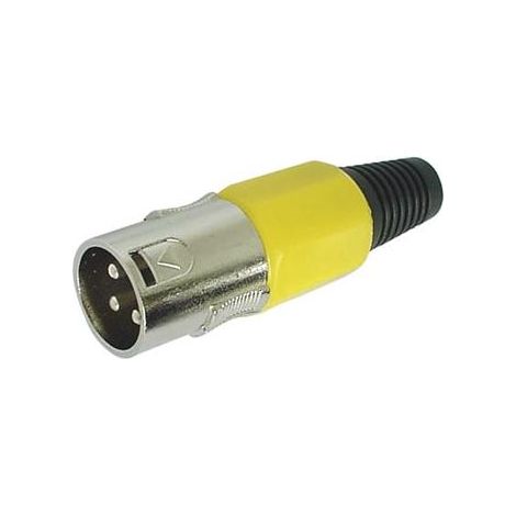 FICHE XLR MALE NICKELEE 3 BROCHES - JAUNE CA101Y RI962