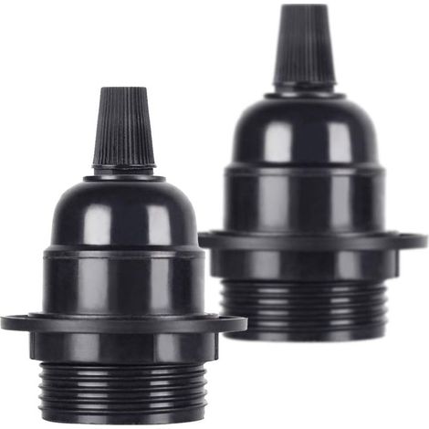 2 Pcs/Pack Edison Vis ES E27 Ampoule Ampoule Support de Lampe Pendentif Douille Noir Bakélite (1/5)