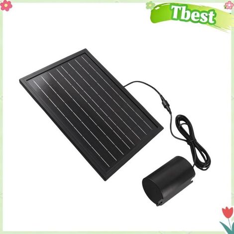 Tbest Aérateur solaire Pompe à Air Solaire Pompe à Oxygène Solaire Aérateur D'étang avec Panneau 8W Batterie piscine solaire