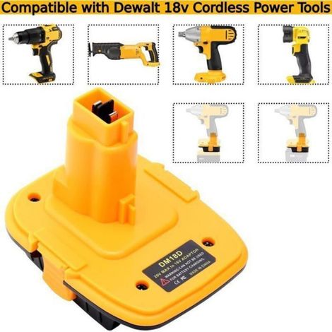 Adaptateur De Batterie - 14,6 X 11,1 X 9,4 Cm - Pour Outils Dewalt 18 V - Compatible Batteries 20 V MAX XR Et 18 V Li-Ion - Pack De 2 (1/4)