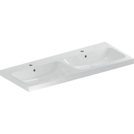 Geberit iCon Light lavabo double, 120 cm x 48 cm, avec 2 trous (1/2)