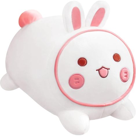 Lapin en peluche kawaii, jouet doux oreiller câlin, cadeau garçons filles, idéal Pâques, lapin 40 cm, peluche moelleuse tendre. (1/5)