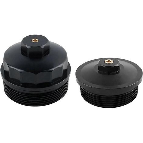 Bouchon de filtre à huile et bouchon de filtre à carburant en aluminium pour Ford F250 F350 F450 F550 6.0L 2003-2007 Powerstroke Diesel - Pièces automobiles (1/5)