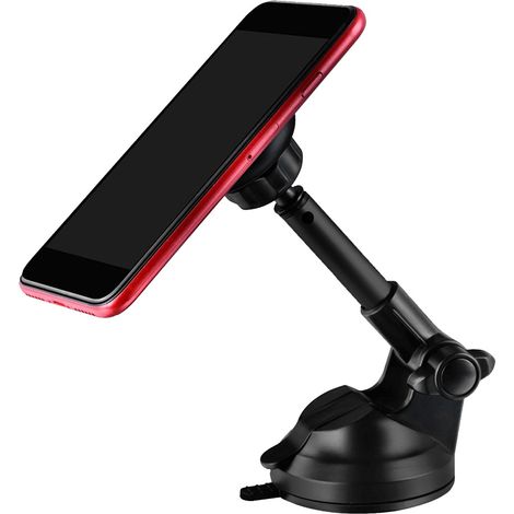 Support magnétique télescopique universel pour téléphone de voiture/bureau (noir) (1/5)