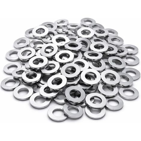 50 rondelles plates M6 en acier inoxydable, résistantes à la corrosion – Conviennent aux vis, écrous et fixations filetées (1/5)