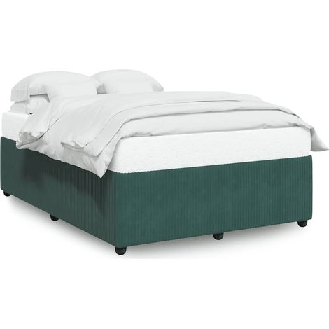 Lit double,Lit adulte,Cadre de lit sans matelas vert foncé 140x200 cm velours CFW5118770 (1/5)