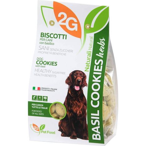 COOKIES AU BASILIC pour chiens aux propriétés antioxydantes, antivirales et calmantes 350 g (1/2)