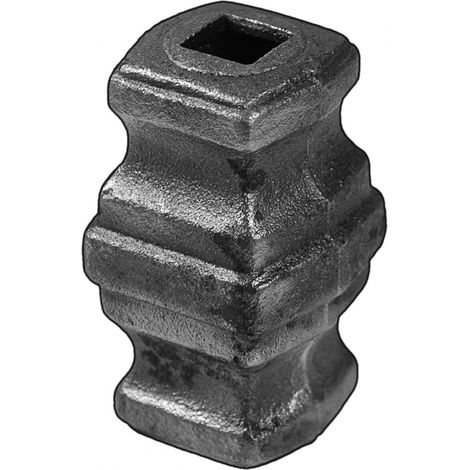 Garniture pour barreaux carré de 14mm - Hauteur 70mm largeur 40mm - Fer forgé - À souder - DECO FER FORGE (1/2)