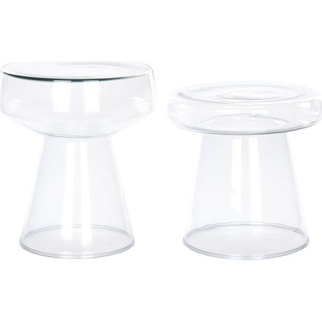 Set of 2 Side Tables LAGUNA/CALDERA Transparent (1/5)