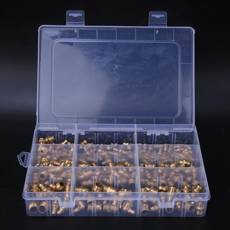 Lot de 160 graisseurs en laiton M6/M8/M10, coudés à 45°, 90° ou 180°. (1/5)