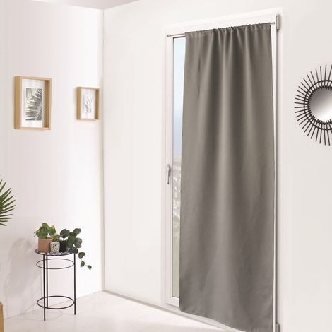 Rideau de Porte Occultant "Reglisse" 90x210cm Gris Clair