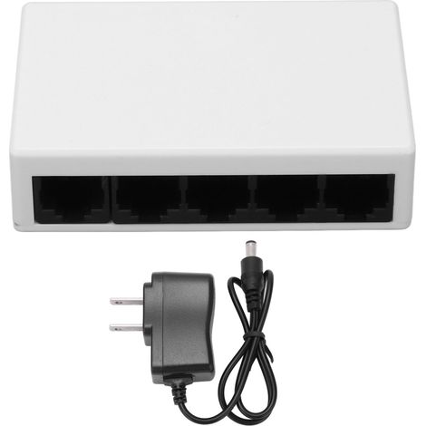 Commutateur réseau Ethernet 5 ports Plug and Play, stable, rapide et silencieux, prise US 100-240 V (1/5)
