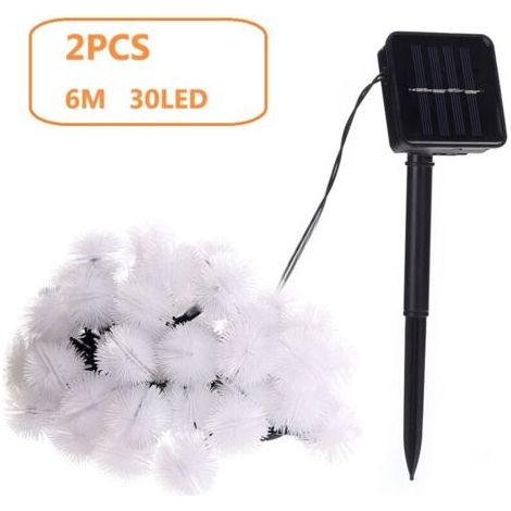 2,6 m 30 LED-Solar-Löwenzahnlichter, wasserdichte Solar-Girlanden, Außendekorationen für Weihnachten, Hochzeit, Party, Gartenfarbe. MUMU