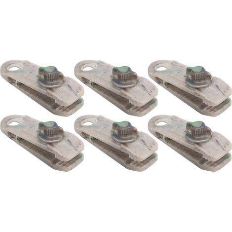 Lot de 6 pinces à bâche robustes, clips de fixation à verrouillage pour tente, auvent et tonnelle (1/5)