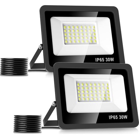 LED-Außenstrahler – 2er-Pack – Aluminium, Schutzart IP65 – Leistungsstarke 3000 lm – Ideal für Garten, Garage und Terrasse – Kaltweiß (6500 K) (1/5)