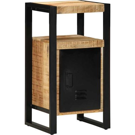 Armoire de salle de bain 40x35x75 cm en bois massif brut de manguier CFW30143 (1/5)