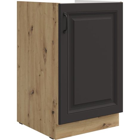 Spülenschrank 50 cm Stilo Grau + Eiche Artisan Küchenzeile Küchenblock Küche (1/4)