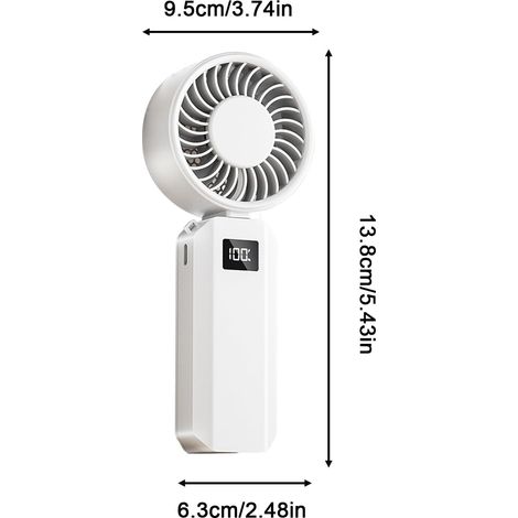 Ventilador Portátil Plegable 180°, 6 Velocidades, USB-C, Pantalla LED, Batería 12h – Ideal para Oficina, Viajes y Aire Libre (1/4)