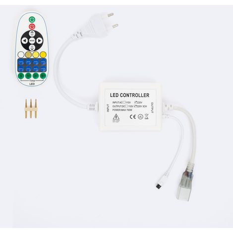 Contrôleur Variateur pour Ruban LED CCT 220V AC avec Contrôleur RF Blanc (1/2)