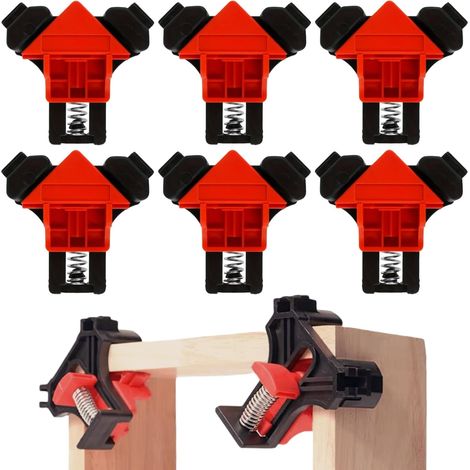 Winkelklemmen, 6 Stück, rechtwinklige Klemmen, verstellbar für Holz, Metall und manuelle Bearbeitung