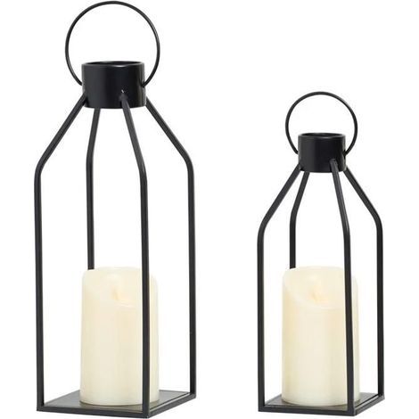 2-teiliges Set Eisenbänder mit LED-Kerzenlampe, dekorative Lampe (1/5)