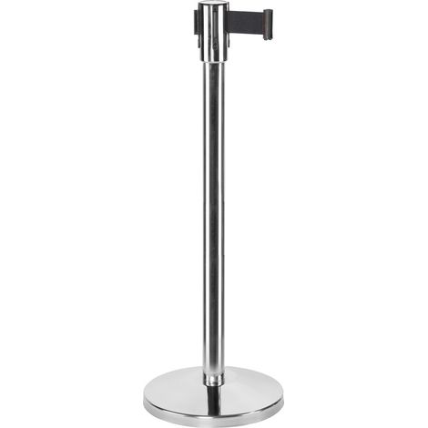 BRB Personenleitsystem, Ständer Edelstahl/Gurt schwarz, Ständer ØxH 360/55 x 950 mm, Gurt BxH 1900 x 47 mm (1/3)