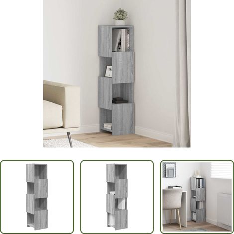 Rangement - Meuble d'angle Gris Sonoma 25,5x25x102cm Bois d'ingénierie (1/5)