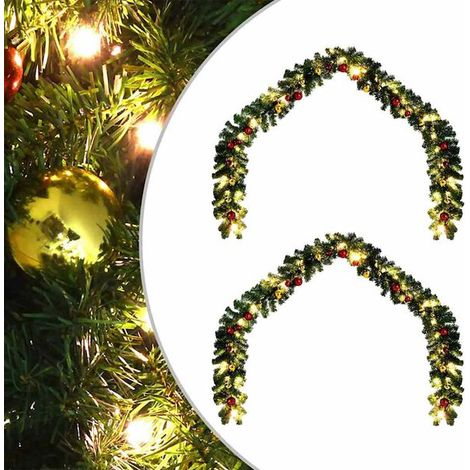 Guirlande lumineuse de Noël, avec 600 LED, 2 bandes, en PVC vert. (1/5)