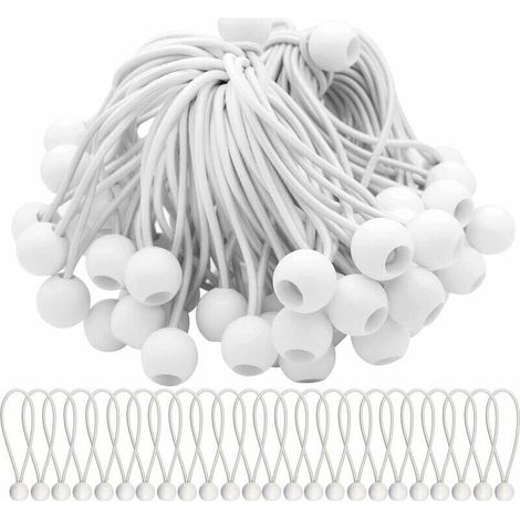 Lot de 75 Tendeur Elastique Cordons Élastiques avec Boules Sandow Elastique Boules Elastiques pour chapiteaux, tentes, bannières et bâches (1/4)