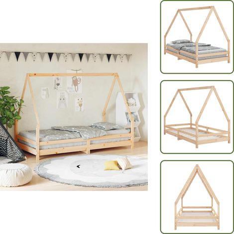 Cama con forma de casa - vidaXL Estructura de cama infantil madera maciza de pino 90x190 cm - Cama para niños