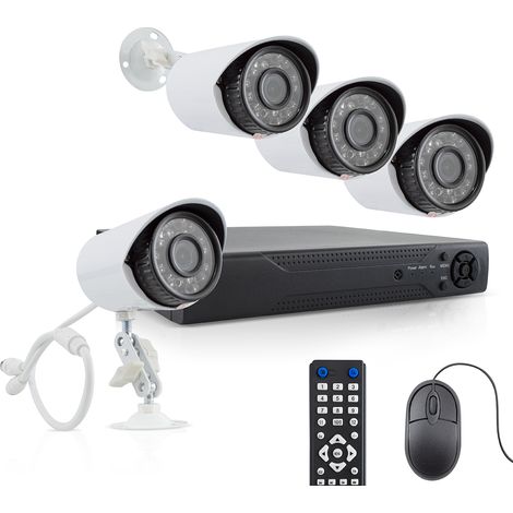 Vigilancia con aplicación DVR NVR CVI TVI HVR AHD 4 canales 4 cámaras H.264 (1/5)
