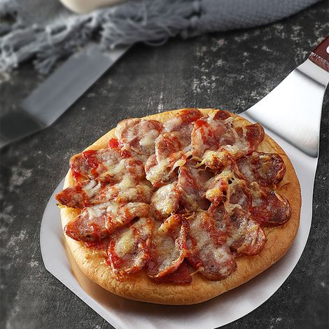 Pizzaschieber aus Edelstahl mit Holzgriff, vielseitiger Metallspatel für Kuchen, Transferwerkzeug (1/5)