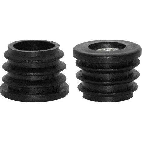 4Pcs Inserts pour Rond Tubes avec M8 Fil, for 25mm Rond Tube, Rond Noir Plastique Bouchon Roulette Insert Chaise Embouts Meuble Pieds Bouchon (1/4)