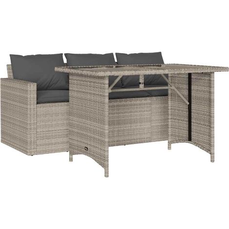 Maison Exclusive - Set comedor jardín y cojines 2 pzas ratán sint (1/5)